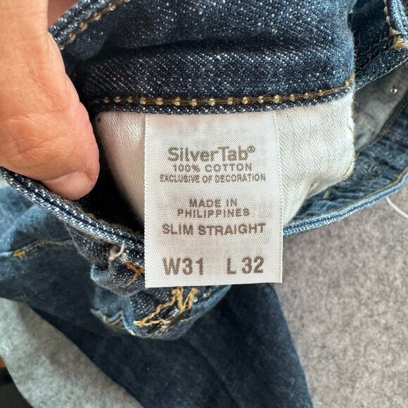 Levi's‎ Silver Tab Ltd Edition Men's 31X 31 Slim Straight Dark Wash Jeans - Picture 6 of 8